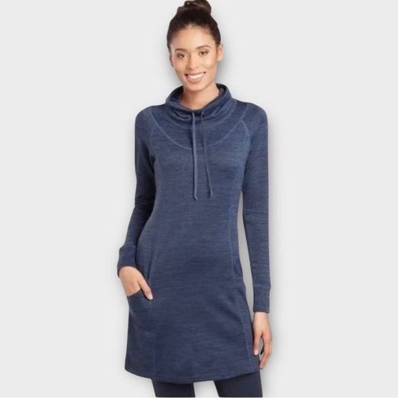 Kuhl Dresses & Skirts - Kuhl women’s Lea Navy Cowl Neck Sweater Dress size small